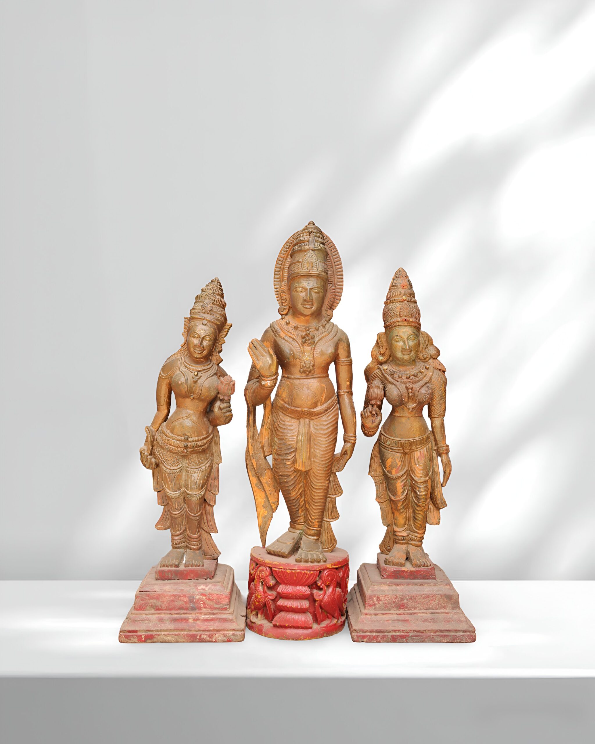 Three standing sculptures