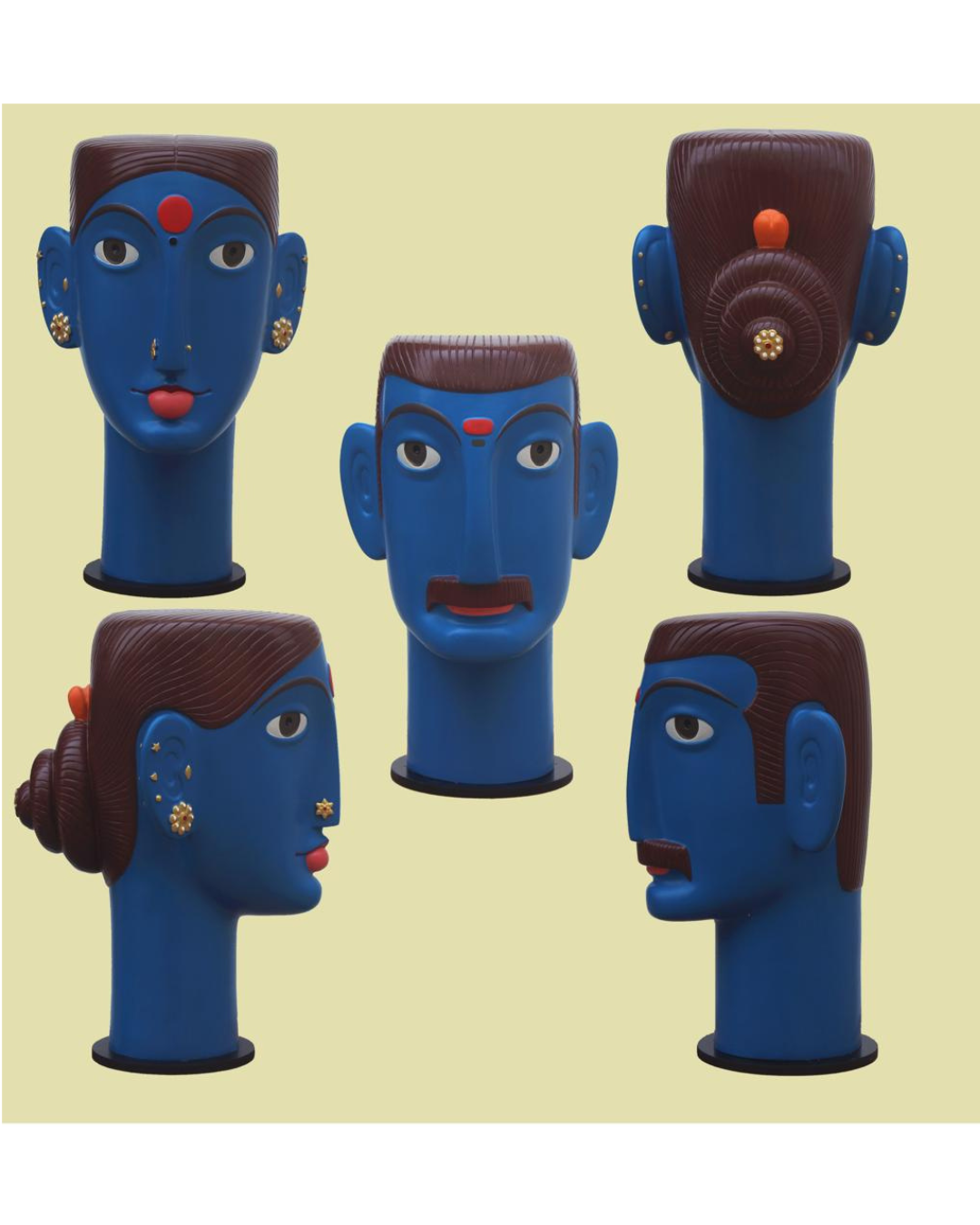 Kandi Narsimlu_Dark Blue head sculpture